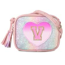 适合 2 3 4 5 6 7 8 9 10 岁女孩的生日礼物，可爱小女孩钱包幼儿钱包，小号首字母单肩斜挎包，适合女儿宝宝的个性化圣诞礼物 - Glitter-pinkletter - 查看 29