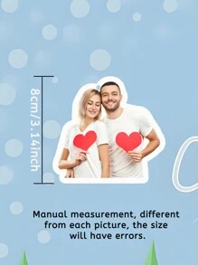 1 件定制圣诞照片亚克力形状吊坠、家庭圣诞照片装饰品、圣诞树定制照片装饰品、汽车内饰吊坠 - 彩色 - 查看 7