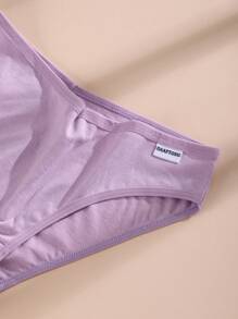 10 PCS Women's Cotton Panties V Waist Solid Color Briefs Comfortable And Breathable Sports Underwear - Multicolor - View 9