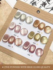 XEIJAYI 6 件装 10 毫升《歌经》系列猫眼磁性凝胶指甲油可浸泡 UV LED 灯美甲女士礼物 - 不含磁棒 - 彩色 - 查看 5