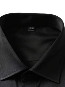 1pc Men's Casual Business Long Sleeve Shirt , Regular Fit Wrinkle-Free, Suitable For Business, Commute, Casual Gatherings, Dates , Great Gift For Boyfriends, Husbands, Fall