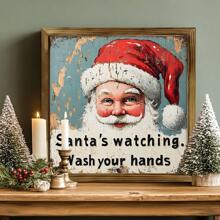 1 Biển báo theo dõi ông già Noel theo phong cách Rustic: Nghệ thuật treo tường ngày lễ, 7,87x7,87 inch, Gỗ có khung, Đồ trang trí Giáng sinh cổ điển, Phong cách trang trại, Đa năng, Độ dày 0,6cm, Nghệ thuật treo tường bằng vải canvas - Nhiều màu - Xem 9