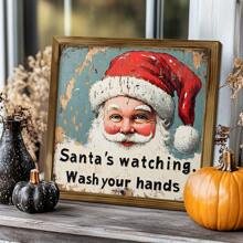1 Biển báo theo dõi ông già Noel theo phong cách Rustic: Nghệ thuật treo tường ngày lễ, 7,87x7,87 inch, Gỗ có khung, Đồ trang trí Giáng sinh cổ điển, Phong cách trang trại, Đa năng, Độ dày 0,6cm, Nghệ thuật treo tường bằng vải canvas - Nhiều màu - Xem 8
