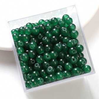 6 mm/200 st enfärgade glaspärlor, DIY-tillbehör för handvävda armband och smycken