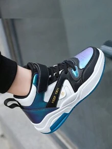 Teens Mid-Top White Shoes Leather Sneakers, Classic Low-Top Casual Lace-Up Trainers, Simple & Fashionable Korean Style, Suitable For Spring And Autumn