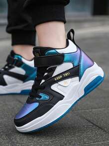 Teens Mid-Top White Shoes Leather Sneakers, Classic Low-Top Casual Lace-Up Trainers, Simple & Fashionable Korean Style, Suitable For Spring And Autumn