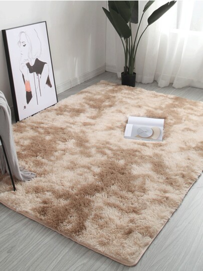 Shag Area Rug Tie-Dyed Beige Fluffy Shaggy Fuzzy LightweightRug For Living Room Bedroom Cream Soft Plush Furry Bedside Carpet Non-Shedding Indoor Floor Rug