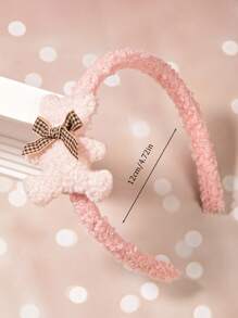 1pc Teddy Plaid Bow Headband, Cute & Versatile For Girls, Suitable For Daily Outfit, Birthday, Wedding, Holiday Decoration - Multicolor - View 9