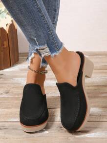 Women Casual High Heel Slingback Closed Toe Shoes