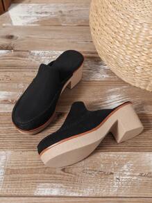 Women Casual High Heel Slingback Closed Toe Shoes