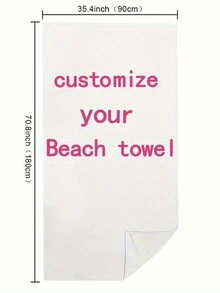 Customized Beach Towel - Personalized Pattern Printing Service, Beach Towel With Custom Logo Digital Printing, Large Rectangular Thick Towel