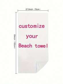 Customized Beach Towel - Personalized Pattern Printing Service, Beach Towel With Custom Logo Digital Printing, Large Rectangular Thick Towel