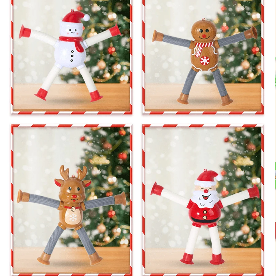 Đồ trang trí Giáng sinh Mặt dây chuyền Giáng sinh, Đồ trang trí cây thông Noel. Đồ chơi giảm căng thẳng ống kéo có thể thu vào Giáng sinh. Ống co giãn. Đồ chơi trang trí cốc hút sáng tạo và mới lạ của ông già Noel. Quà tặng Giáng sinh.