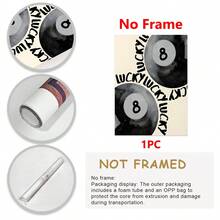 1 件复古台球 8 球印刷品、墙壁艺术、时尚幸运 8 球海报、酒吧车艺术台球、客厅装饰帆布家居装饰 - 帆布材料（带框） - 彩色 - 查看 6