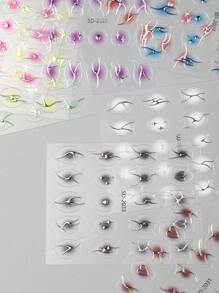 12 Color 5D Flash Silver Line Nail Art Stickers Gradient Color Tip Nail Decals 3D Self-Adhesive Nail Tips Guides Stripe Lines Nail Sliders Manicure Accessories For DIY Nail Art Decorations Nails - Multicolor - View 9