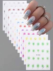 12 Color 5D Flash Silver Line Nail Art Stickers Gradient Color Tip Nail Decals 3D Self-Adhesive Nail Tips Guides Stripe Lines Nail Sliders Manicure Accessories For DIY Nail Art Decorations Nails - Multicolor - View 10