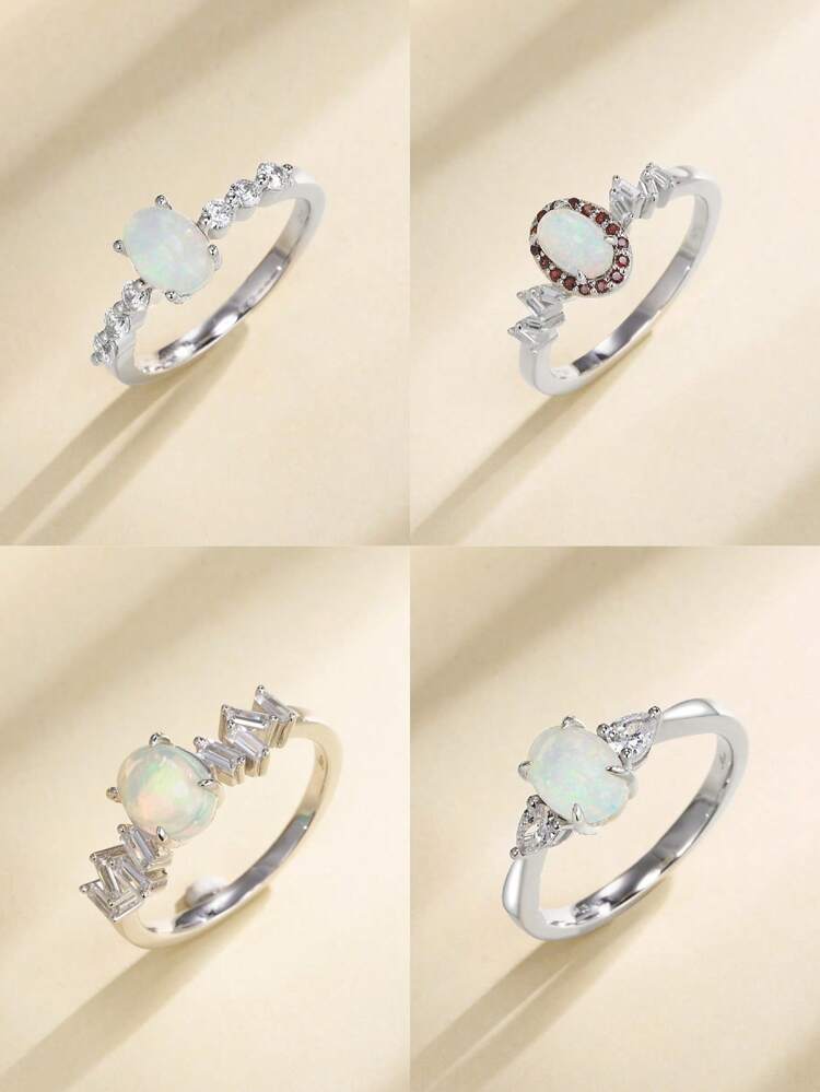 1 件 925 纯银天然澳大利亚珍珠蛋形鸡尾酒戒指，适合订婚、婚礼、生日礼物、派对、度假、奢华、现代、优雅 - 白色 - 查看 1