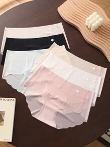 6 条装 女士超薄冰丝无缝内裤 性感中腰三角裤 透气速干运动内衣