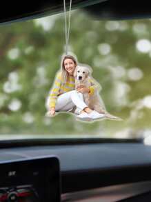 1 件定制圣诞照片亚克力形状吊坠、家庭圣诞照片装饰品、圣诞树定制照片装饰品、汽车内饰吊坠 - 彩色 - 查看 4