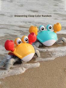 1 đồ chơi cua lưỡng cư dễ thương, đồ chơi cua bò chân thực, đồ chơi lên dây cót cho trẻ em, quà tặng thích hợp cho bé trai và bé gái (Màu ngẫu nhiên cho dây và khóa) - Nhiều màu - Xem 3