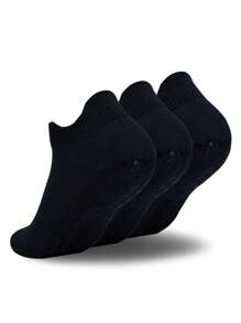 3 Pairs Men Yoga Socks Ankle Non Slip Pilates Socks With Grips, Fall - Multicolor - View 9