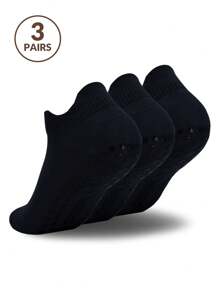 3 Pairs Men Yoga Socks Ankle Non Slip Pilates Socks With Grips, Fall - Multicolor - View 3