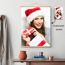 1 bức tranh cuộn đóng khung tùy chỉnh theo yêu cầu, tranh in hình gia đình thú cưng vui nhộn cho đám cưới, tranh treo tường bằng gỗ nguyên khối, nghệ thuật phòng tắm hình ông già Noel, đồ trang trí nhà vệ sinh hài hước, nghệ thuật treo tường ngày lễ Giáng sinh cổ điển, quà tặng vui nhộn cho phòng vệ sinh, quà tặng lễ hội, quà tặng Giáng sinh - màu đen - Xem 1