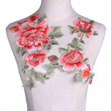 1 Pair Rose Floral Embroidery Applique Patches, For Dress/Clothing Decoration - Multicolor - View 8