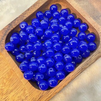 6mm/200pcs Solid Color Glass Beads, DIY Accessory For Handmade Bracelet & Jewelry