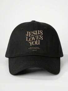 1 件印花“JESUS LOVES YOU”棒球帽，可调节户外防晒休闲帽，适合春季、秋季、旅行、海滩度假，适合年轻男士，Y2K 风格 - 棒球帽 - 查看 14