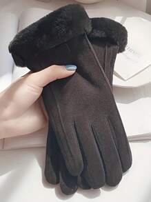 2pcs/1 Pair Winter Sports Warm Gloves, Women Windproof Waterproof Cold-Proof Cycling Driving Touchscreen Non-Slip Gloves