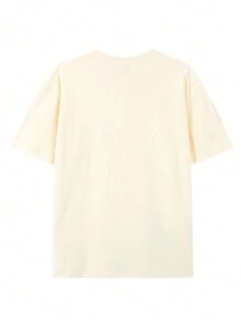 (220 Pure Cotton T-Shirt)   Men's Summer Round Neck Short Sleeved Casual Pure Cotton   Poker - 米色 - 查看 2