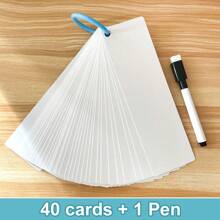 40pcs Blank Dry Erase Writing Cards, DIY Graffiti Game Cards For Study, Learning Vocabulary Words - White - View 13