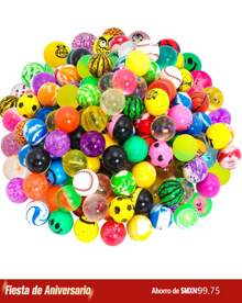 Bouncy Balls.100Piezas pelota loca de goma saltarina de 25mmcoloridos diseños, llamativas pelotas, juguete para chicos y grandes, ideal para maquina chiclera, surtido de piñata, bolos, fiesta, obsequios - Multicolor - Ver 6