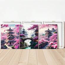 Tranh treo tường 3 mảnh bằng vải canvas - Tranh in hình hoa anh đào truyền thống Nhật Bản, màu sắc rực rỡ, phù hợp trang trí phòng ngủ, văn phòng, phòng khách, quán cà phê, quán bar, ký túc xá - Món quà hoàn hảo cho người yêu nghệ thuật, tranh treo tường, quà tặng poster, quà sinh nhật, quà tốt nghiệp. - Nhiều màu - Xem 7