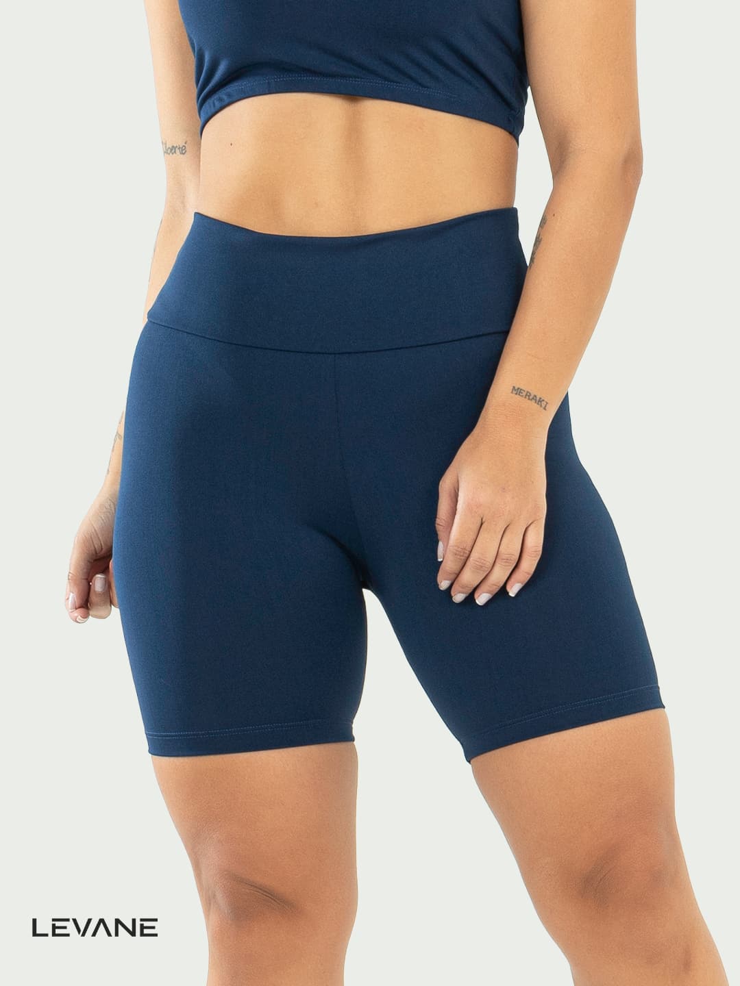 Short Fitness Legging Academia Feminino - 藏蓝色 - 查看 1