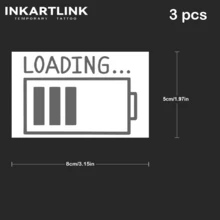 INKARTLINK 3 件/套，革命性技术纹身，半永久纹身，电动，微型，逼真纹身，浪漫纹身，临时纹身，假纹身，防水，真实纹身外观，小众设计纹身，果汁纹身，植物纹身 - 黑色 - 查看 5