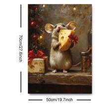 1PC Unframed Christmas Holiday Mouse Rustic Art Retro Poster Vintage Funny Animal Xmas Festival Painting Canvas Print Wall Picture Ideal Gift For Dorm, Apartment, Living Room, Kitchen, Bedroom, Modern Home Decoration Christmas Decoration XMAS Decor Christmas Tree Gift Decor Thanksgiving Wedding Home Decor Home Decor Fall Decor Autumn Decor Birthday Decorations For Gifts Party Supplies Indoor Holiday Festival Decor Halloween Decor Wall Decor Halloween Ornaments - Multicolor - View 10
