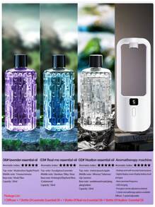 Household Automatic Aromatherapy Machine Hotel Timed Spray Aromatherapy Machine Wall-Mounted Toilet Deodorant Air Freshener Small Office Desktop Aromatherapy Machine Bedroom Silent Aromatherapy Essential Oil Diffuser Aromatherapy Essential Oil Fragrance Machine Rechargeable 5 Working Modes Adjustable 6 Kinds Of Aromatherapy Essential Oils Can Be Selected White With Seven-Color Atmosphere Lights