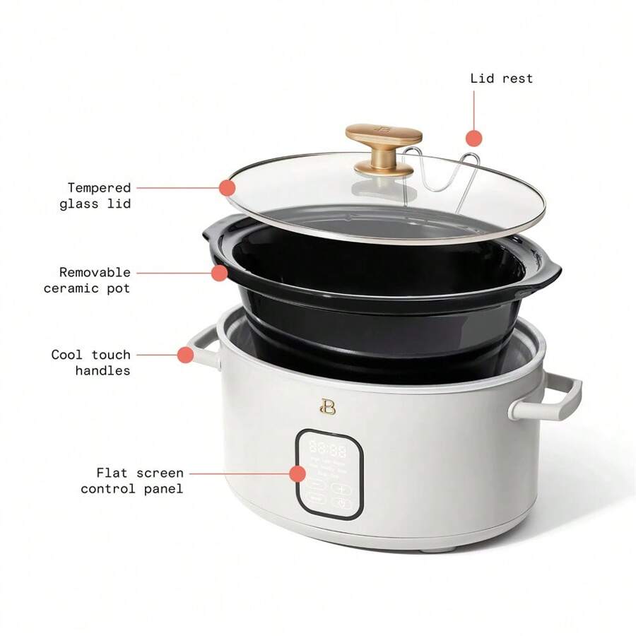 Beautiful 6 Qt Programmable Slow Cooker, Meat, Poultry, Stew, Soup And