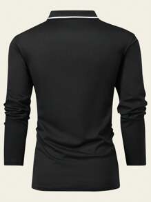 2 chiếc áo thun cổ polo tay dài cho nam, phong cách cổ điển thường ngày cho mùa xuân và mùa thu, mặc hàng ngày, nhẹ cho hoạt động ngoài trời, thể thao, công sở thường ngày, quần áo mùa thu - Nhiều màu - Xem 4