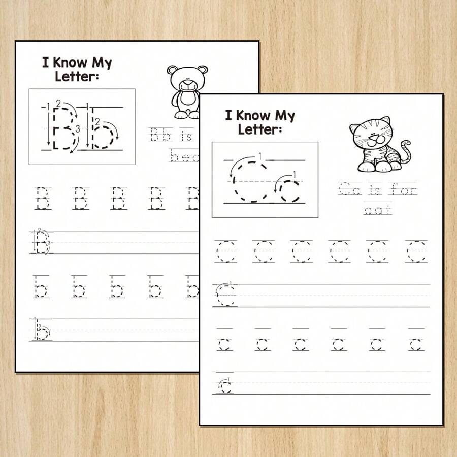 Lachilly 36 Pages Trace ABC Letters & Numbers Tracing Practice Workbook