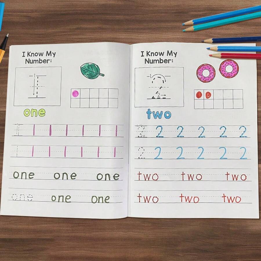 Lachilly 36 Pages Trace ABC Letters & Numbers Tracing Practice Workbook