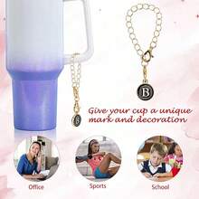 3 件套 - 10 毫米花朵和蝴蝶结硅胶吸管装饰、自粘字母贴片、杯柄装饰吊坠、适合 30 盎司和 40 盎司玻璃杯、婚礼派对节日礼物、母亲节礼物 - 黑蝴蝶結 - 查看 5