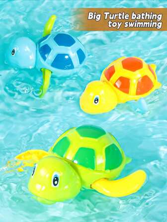 1 Stück Schildkröten-Badespielzeug, aufziehbar, schwimmend, Wassertier, süße kleine Schildkröte, Uhrwerk-Badewannenmspielzeug für Kinder