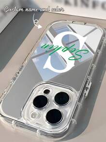 定制首字母签名多色防震软壳手机壳，姓名个性化手机壳，适用于A13 A14 A15 A16 A73 A33 A34 A35 A36 S22 S23 S24 S25 S21 Ultra，时尚、多彩、复古、可爱、简约、趣味、定制、个性化、独特、个性化，是送给他的理想礼物，也是送给她的理想礼物，适合送给男朋友、女朋友、家人、朋友、祖父母、情侣，适合周年纪念日、生日等场合，定制手机壳，时尚秋季，手机及配件，季节精选，时尚个性化手机壳 - 無色 - 查看 5