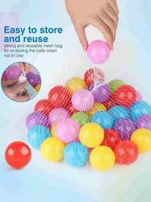 Mini Indoor/Outdoor Fun Ball Pit Playground With Thick Colorful Ocean Balls, Net Bag Included - Multicolor - View 2