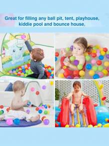 Mini Indoor/Outdoor Fun Ball Pit Playground With Thick Colorful Ocean Balls, Net Bag Included - Multicolor - View 4