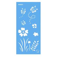 IN4003 - Flower With Butterfly - 7x15 - Stencil Cats Mischievous - Mảnh duy nhất - Xem 1