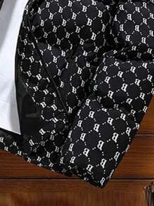 Abrigo acolchado casual y versátil con estampado all-over para hombre, temporada de invierno 2024